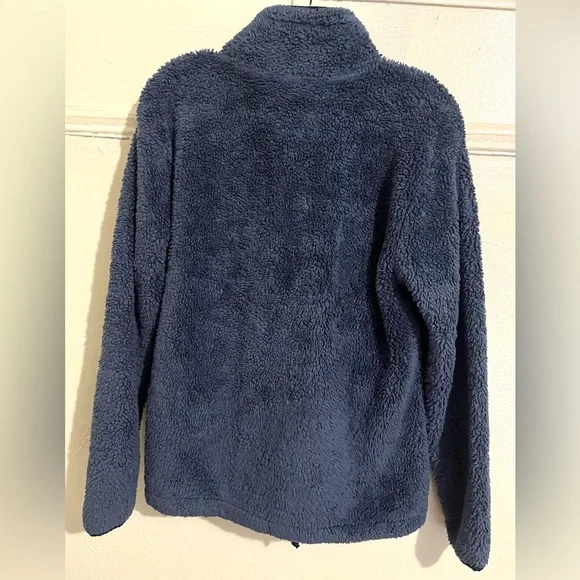 PINK Victoria's Secret Teddy Half Zip  Blue Fleece Pullover Sweatshirt - Picture 2 of 7